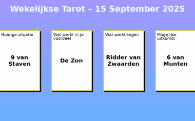 Wekelijkse Tarot – 15-09-2025